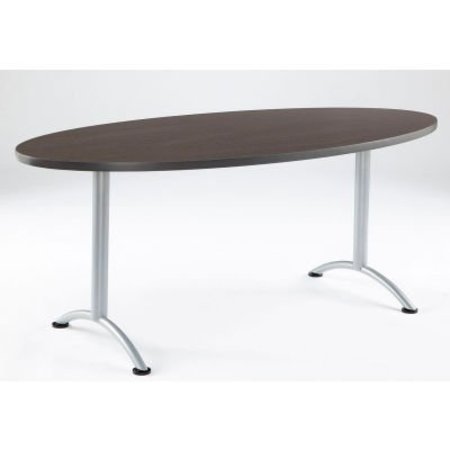 ICEBERG Iceberg ARC Conference Room Training Table - 72in x 36in Oval - Gray Walnut 69425